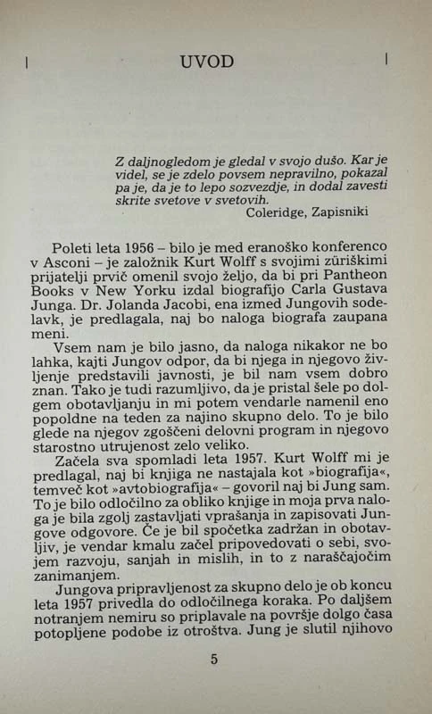 SPOMINI, SANJE, MISLI, C. G. Jung