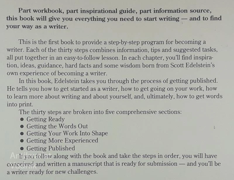 30 STEPS TO BECOMING A WRITER AND GETTING PUBLISHED, Scott Edelstein