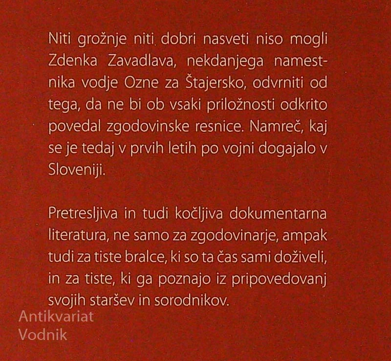 POZNA SPOVED IZ DNEVNIKA SLOVENSKEGA OZNOVCA, Zdenko Zavadlav