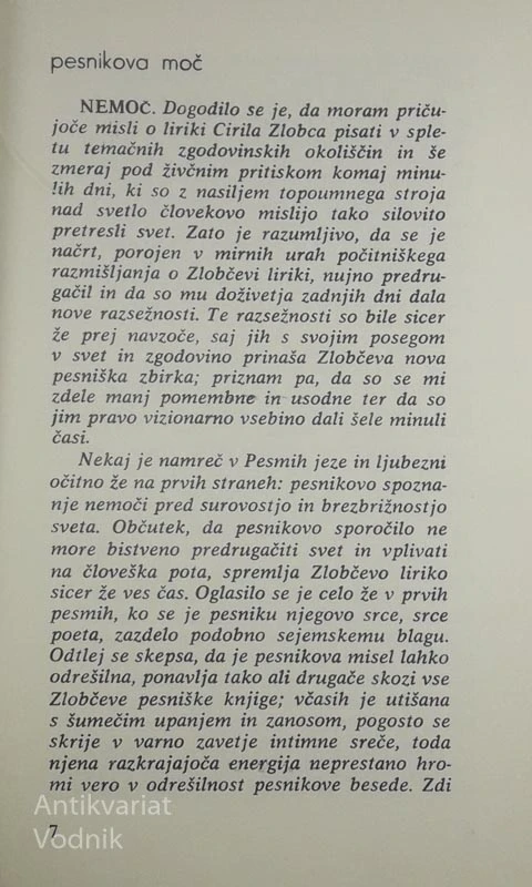 PESMI JEZE IN LJUBEZNI, Ciril Zlobec
