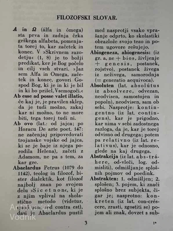 FILOZOFSKI SLOVAR, Aleš Ušeničnik
