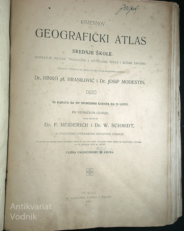 KOZENOV GEOGRAFIČKI ATLAS