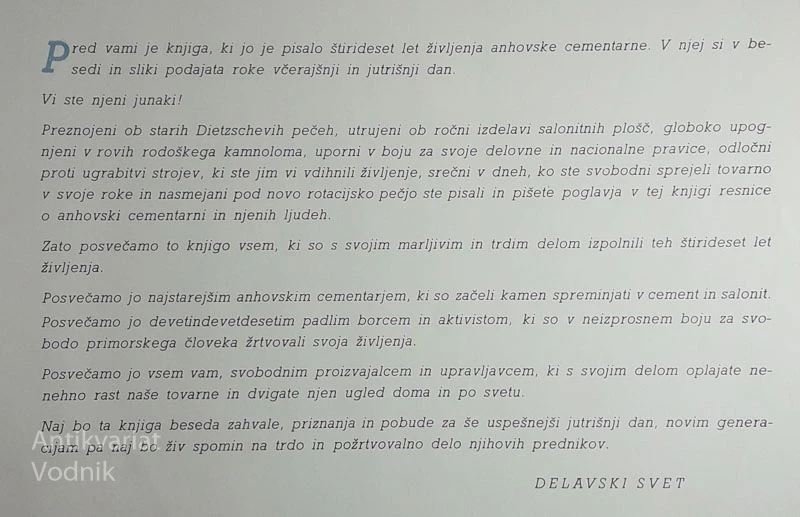 V SPOMIN NA PREHOJENO POT 1921 – 1961