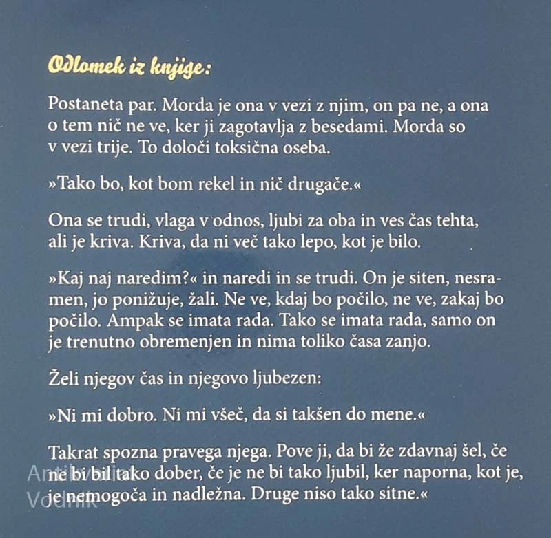 KO LJUBEZEN BOLI ALI TOKSIČNA LJUBEZEN IN JAZ, Jana Pristovšek