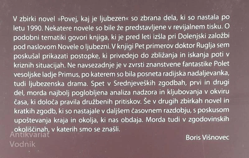 POVEJ, KAJ JE LJUBEZEN, Boris Višnovec