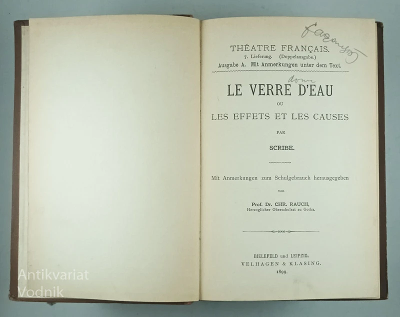 LE VERRE D’EAU, Scribe