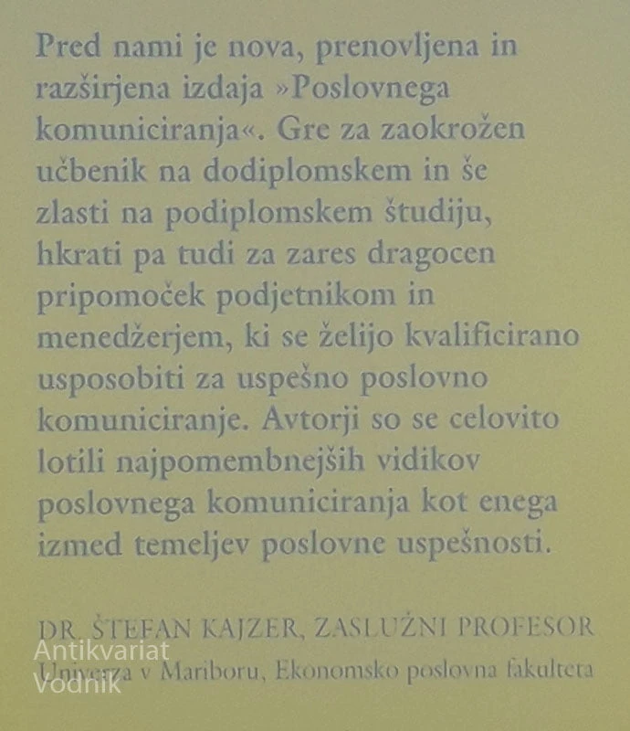 POSLOVNO KOMUNICIRANJE, Stane Možina in drugi