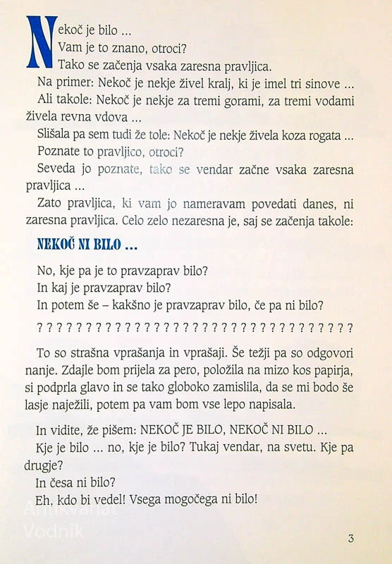 NEKOČ JE BILO, NEKOČ NI BILO, Krista Bendova (ilustriral Marjan Manček)