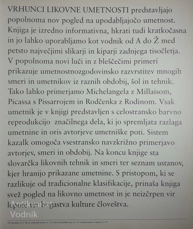 VRHUNCI LIKOVNE UMETNOSTI, več avtorjev