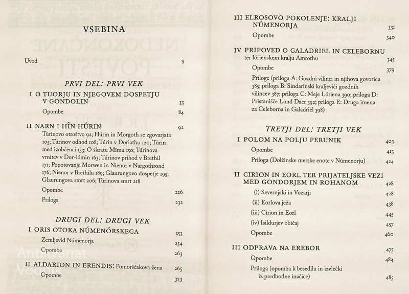 NEDOKONČANE POVESTI O NÚMENORJU IN SREDNJEM SVETU, J. R. R. Tolkien