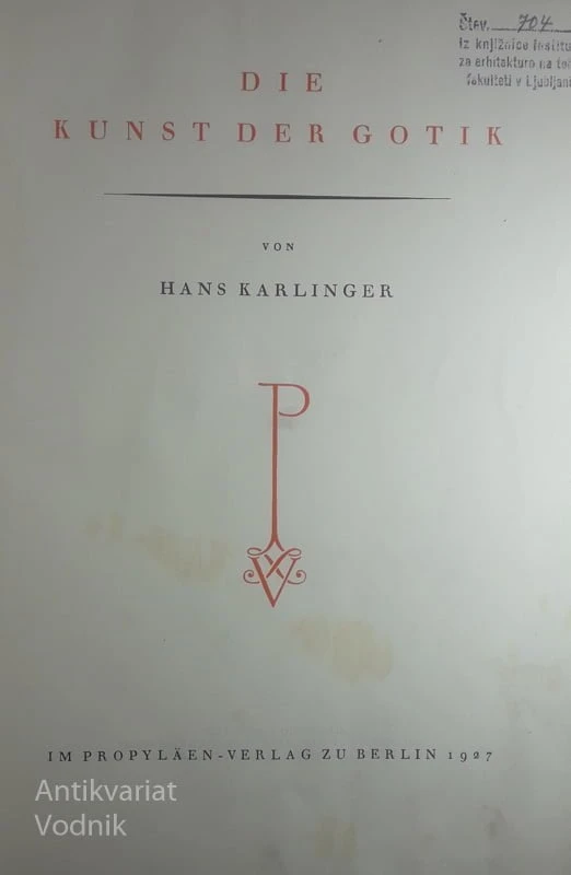 DIE KUNST DER GOTIK, Hans Karlinger