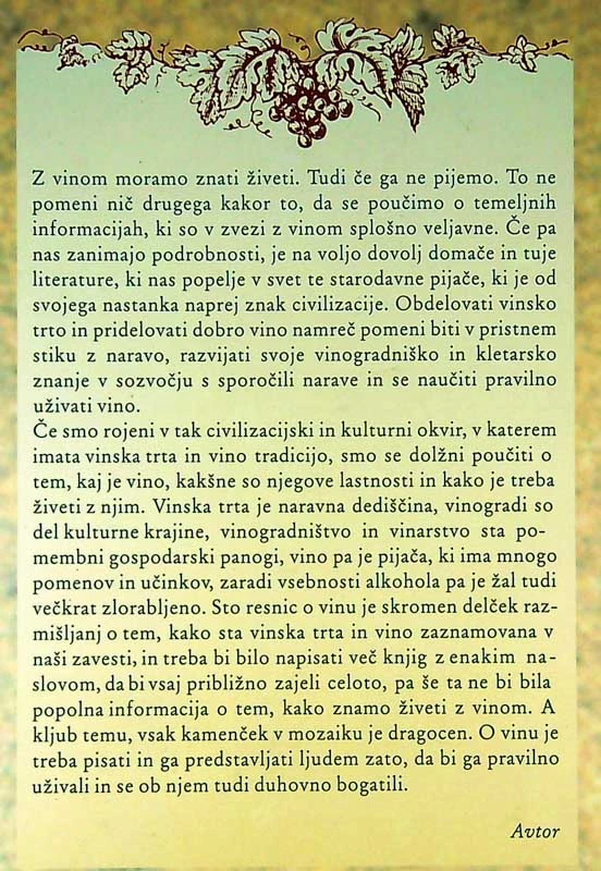 STO RESNIC O VINU, Drago Medved