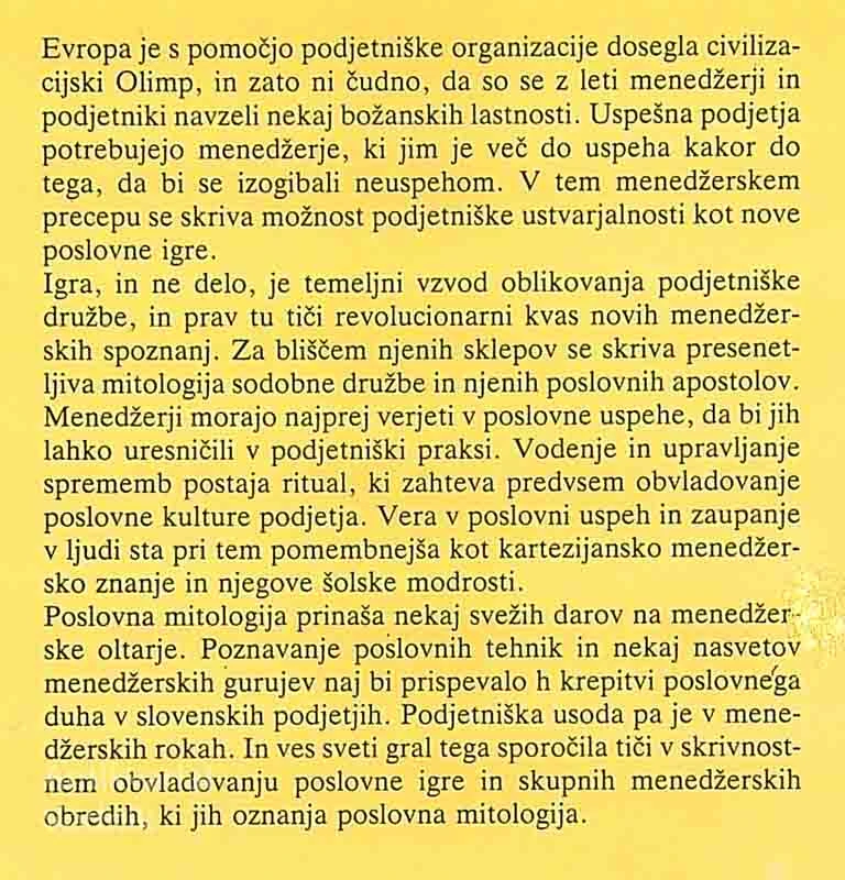 POSLOVNA MITOLOGIJA, Bogomir Kovač