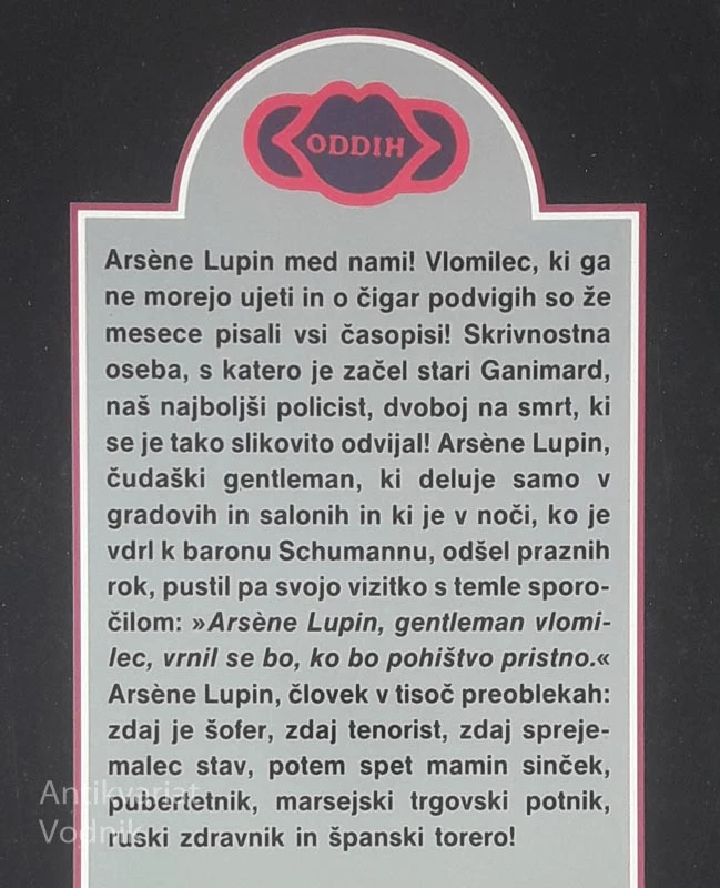 ARSENE LUPIN; GENTLEMAN VLOMILEC, Maurice Leblanc