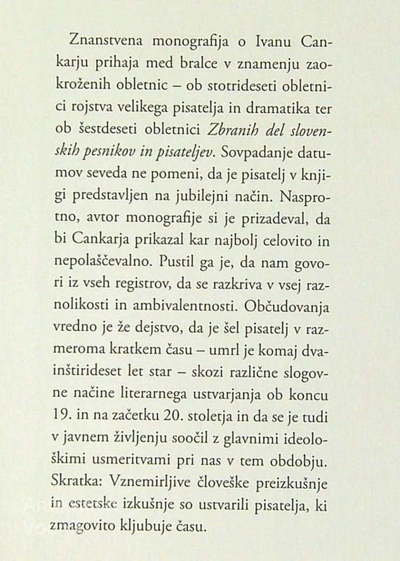 IVAN CANKAR MONOGRAFIJA, France Bernik