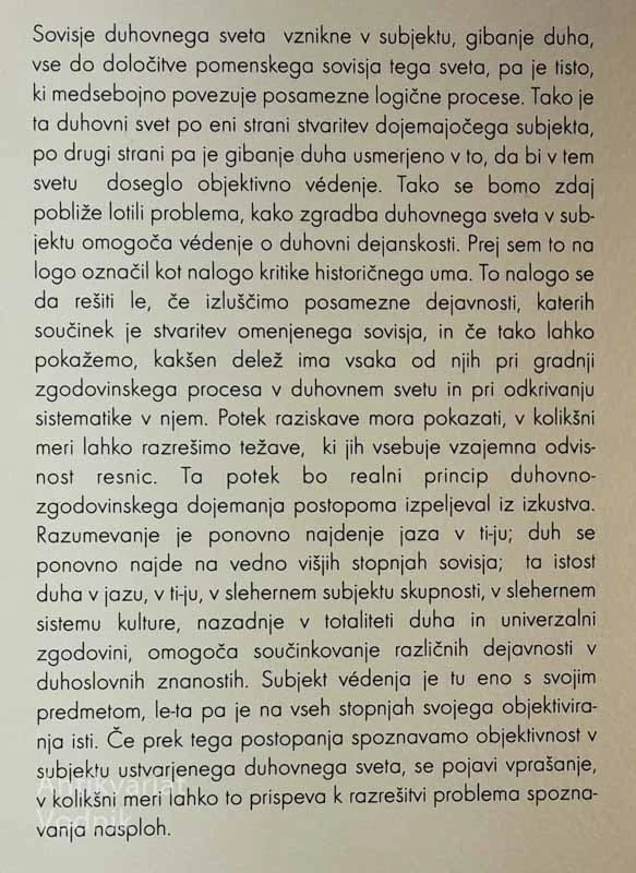 ZGRADBA ZGODOVINSKEGA SVETA V DUHOSLOVNIH ZNANOSTIH, Wilhelm Dilthey