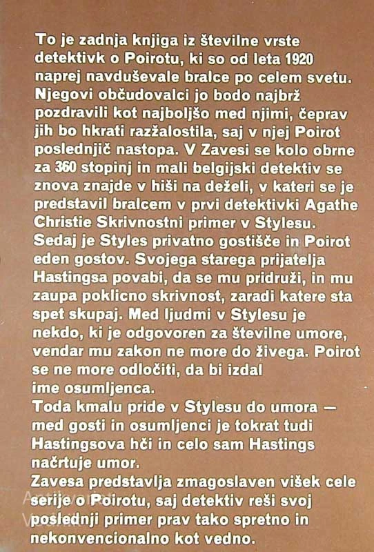 ZAVESA; Poirotov poslednji primer, Agatha Christie