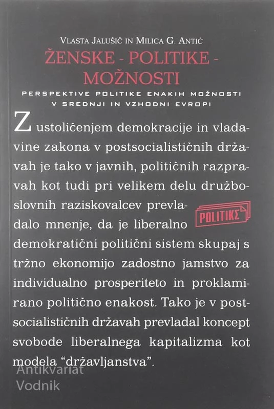 ŽENSKE – POLITIKE – MOŽNOSTI, Vlasta Jalušič in Milica G. Antić