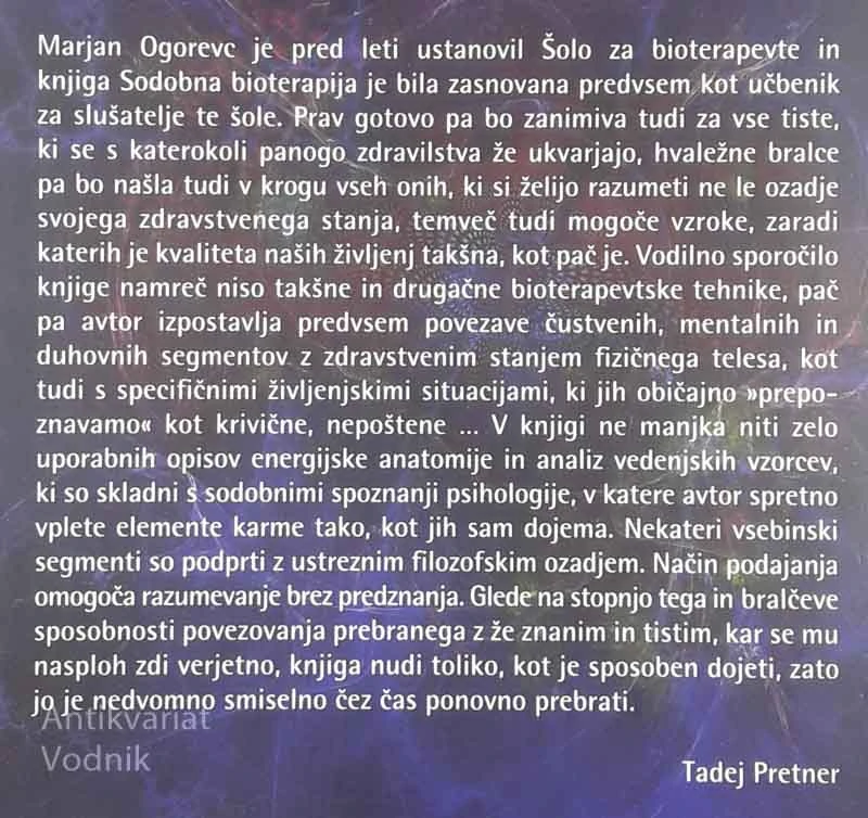 SODOBNA BIOTERAPIJA, Marjan Ogorevc