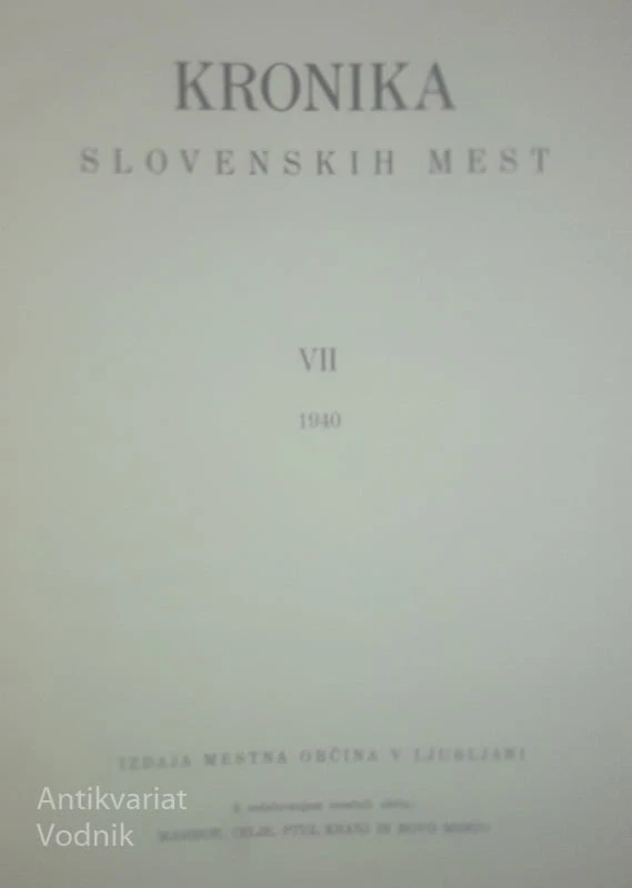 KRONIKA SLOVENSKIH MEST VII