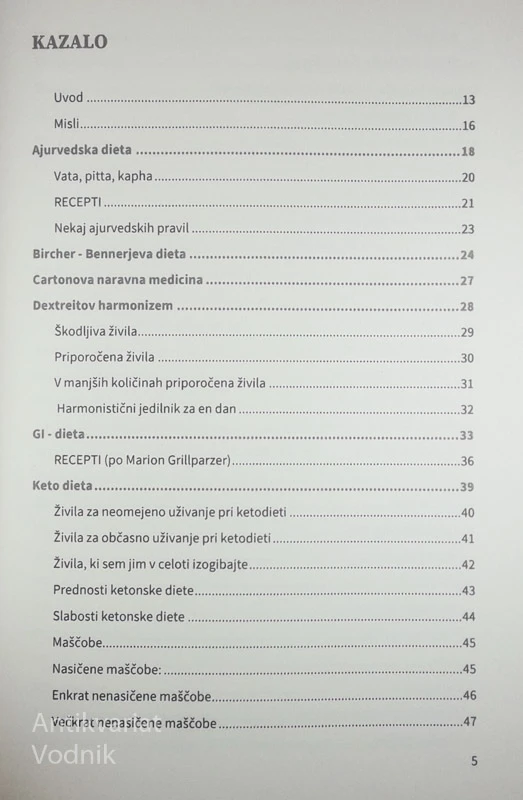 OD ZEMLJE DO NEBA; ZBIRKA DIET IN NAČINOV PREHRANE, Saša Bešter