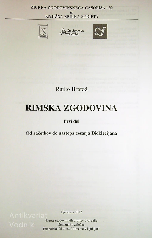 RIMSKA ZGODOVINA – 1, Rajko Bartož