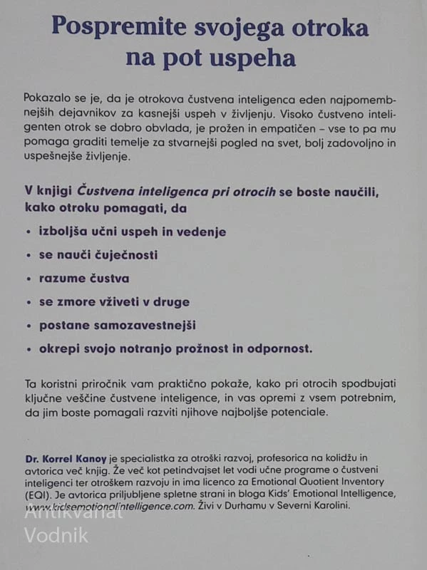 ČUSTVENA INTELIGENCA PRI OTROCIH Dr.. Korrel Kanoy