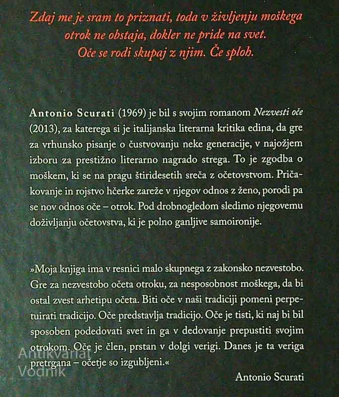 NEZVESTI OČE, Antonio Scurati