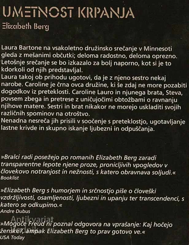UMETNOST KRPANJA, Elizabeth Berg