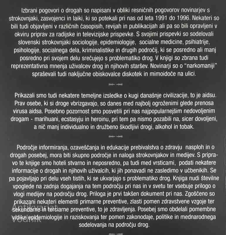 POGOVORI O DROGAH, uredila Dušan Nolimal in Vladimira Rejc