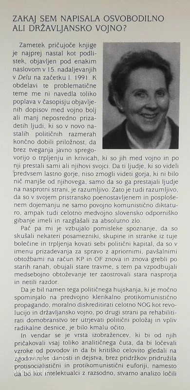 OSVOBODILNA ALI DRŽAVLJANSKA VOJNA?, Draga Ahačič