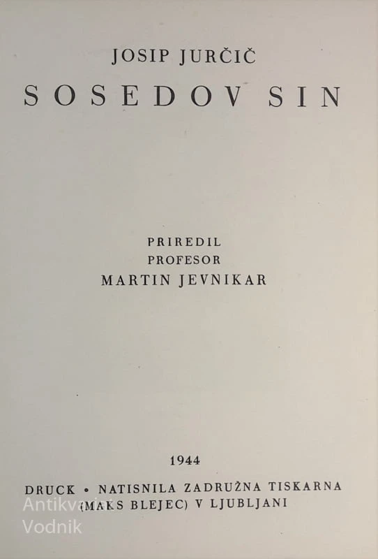 Josip Jurčič, SOSEDOV SIN