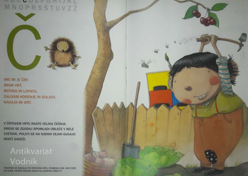 ČRKE NA VRTILJAKU, Tatjana Kokalj in Barbara Gregorič, Ilustriral Adriano Janežič