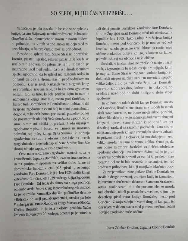 DOMŽALE, MESTO POD GORIČICO, Stane Stražar