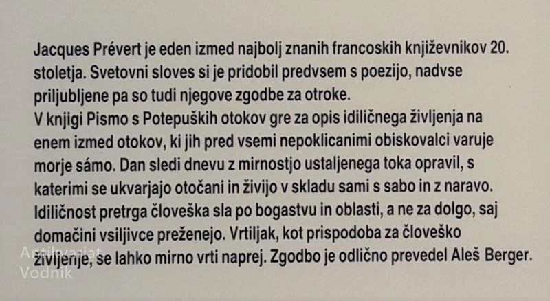 PISMO S POTEPUŠKIH OTOKOV, Jacques Prevert, Ilust. Marija Lucija Stupica