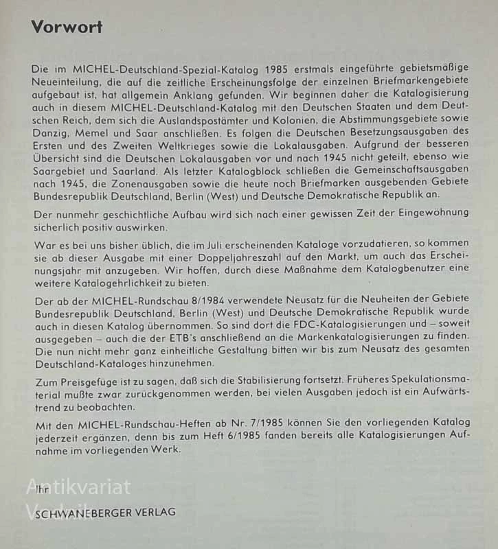 MICHEL BRIEFMARKEN-KATALOG DEUTSCHLAND 1985/86