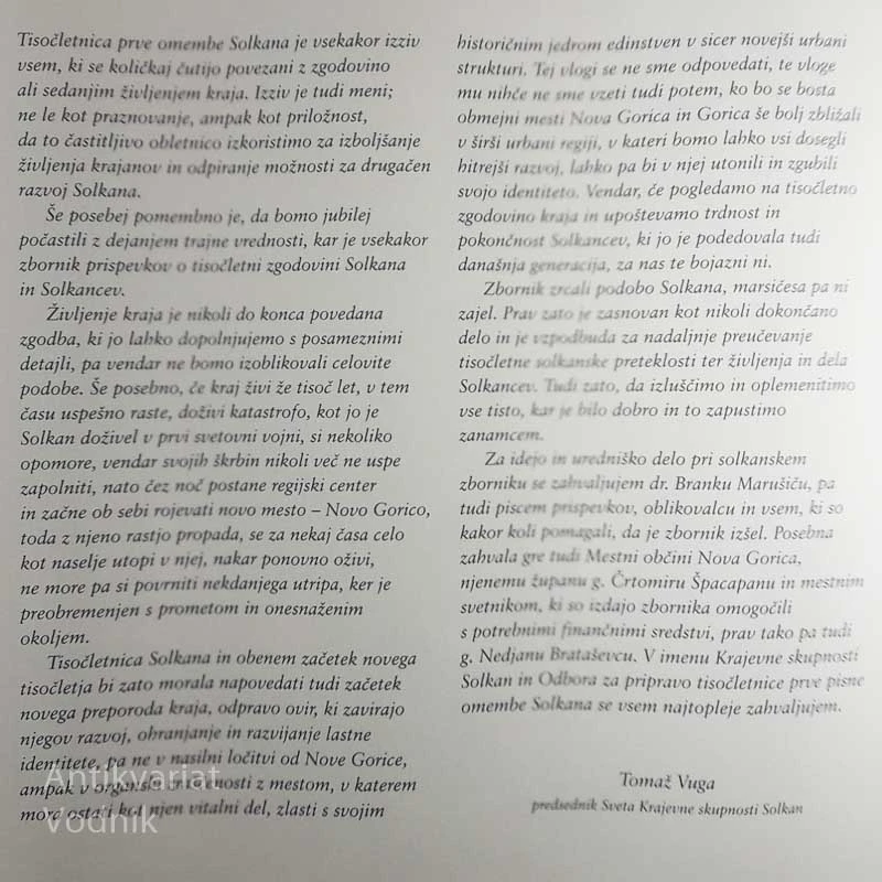 JAKO STARA VAS NA GORIŠKEM JE SOLKAN, več avtorjev