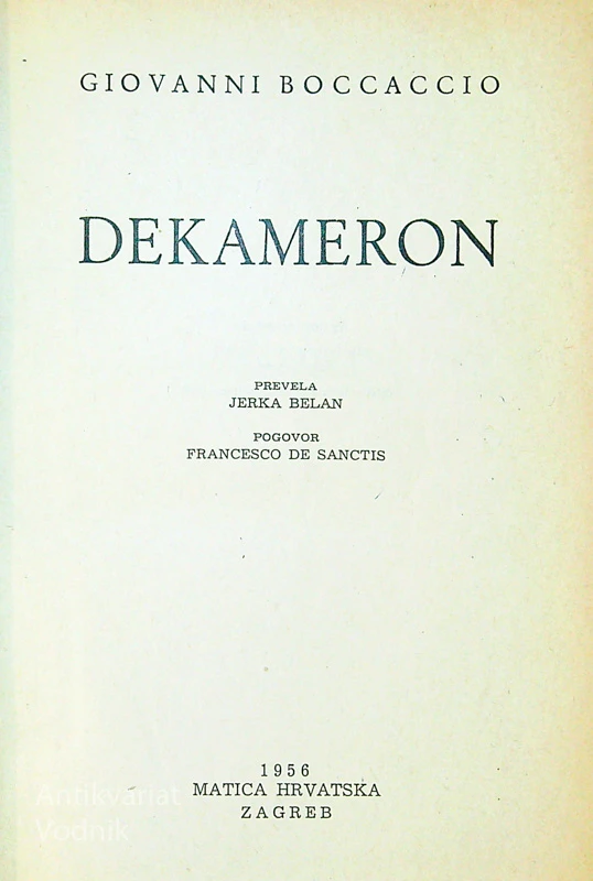 DEKAMERON, Boccaccio