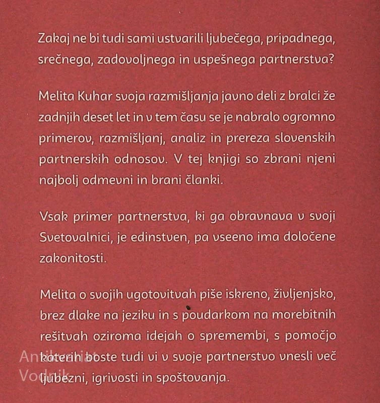 NA KAVČU V SVETOVALNICI; ISKRENO O PARTNERSTVU, Melita Kuhar