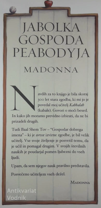 JABOLKA GOSPODA PEABODYJA, Madonna