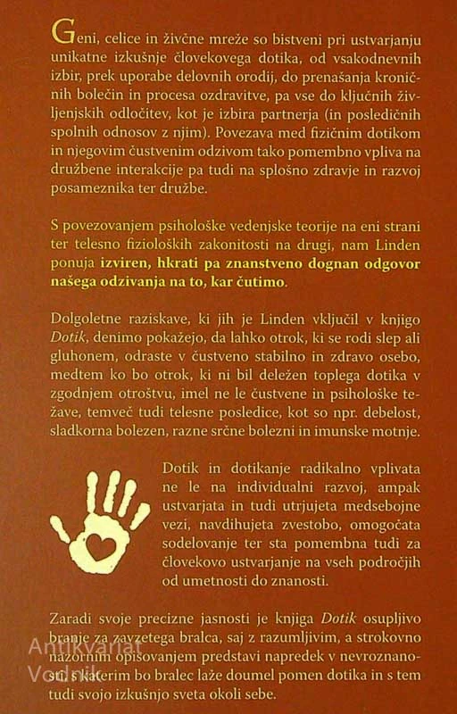 DOTIK; ZNANOST DLANI, SRCA IN UMA, David J. Linden