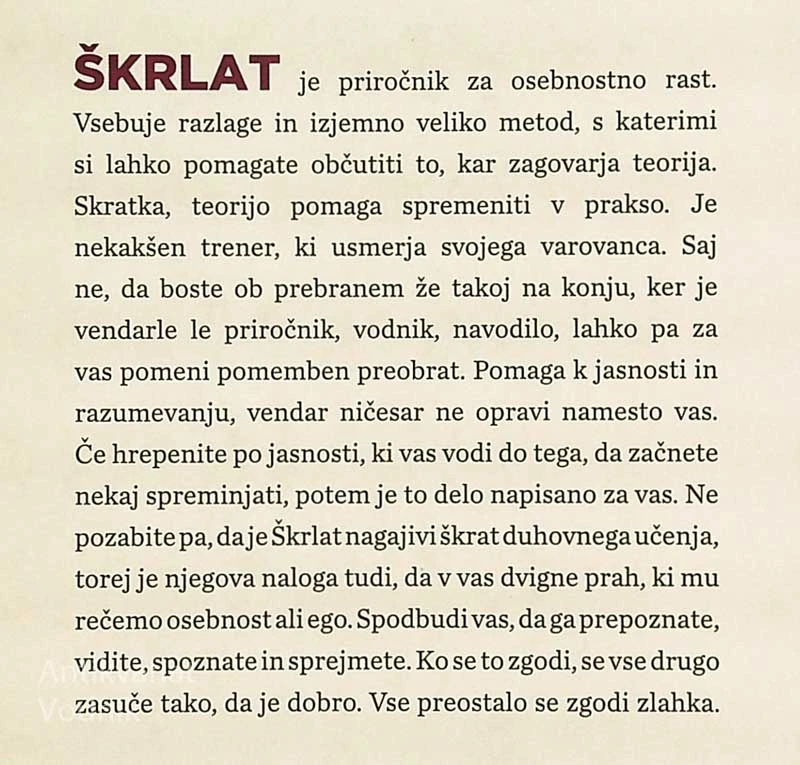 ŠKRLAT; DUHOVNI PRIROČNIK ZA OSEBNOSTNO RAST IN RAZVOJ, Varja Kališnik