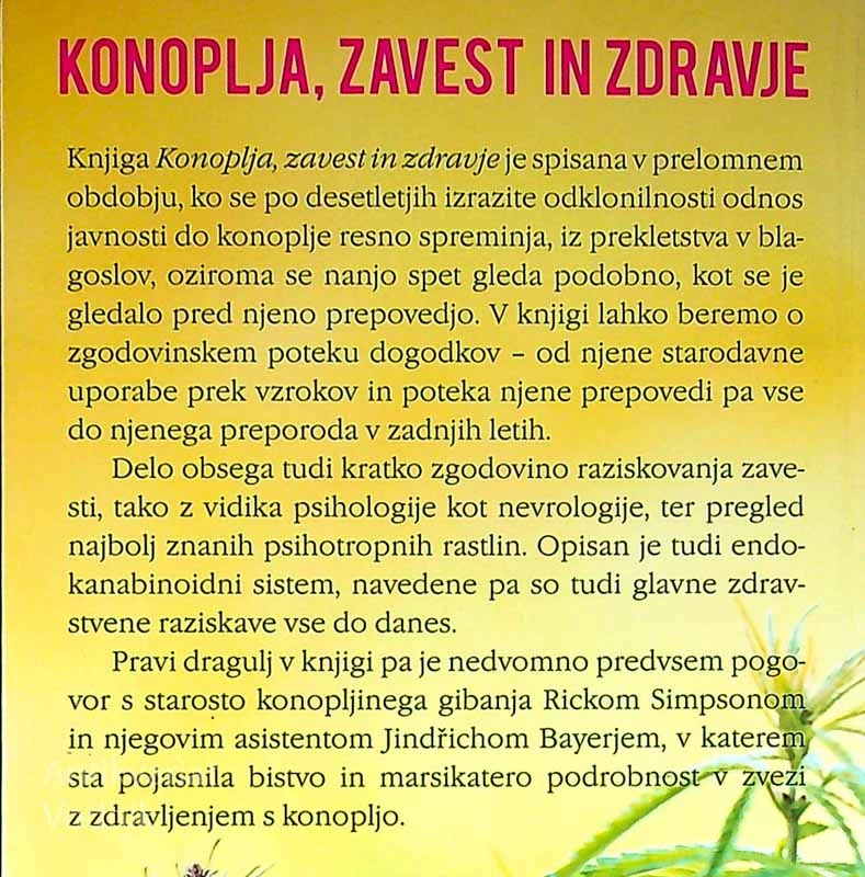 KONOPLJA, ZAVEST IN ZDRAVJE, Bogdan K. Meško
