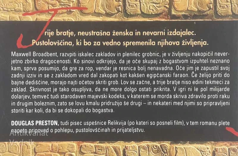 KODEKS; LOV ZA SKRIVNOSTNIM MAJEVSKIM ZAKLADOM, Douglas Preston