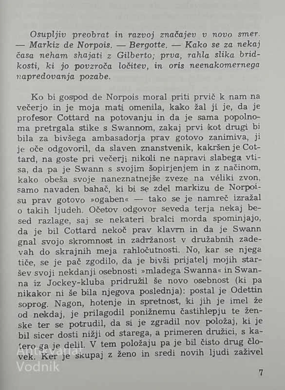 V SENCI CVETOČIH DEKLET, Marcel Proust (Iskanje izgubljenega časa II)