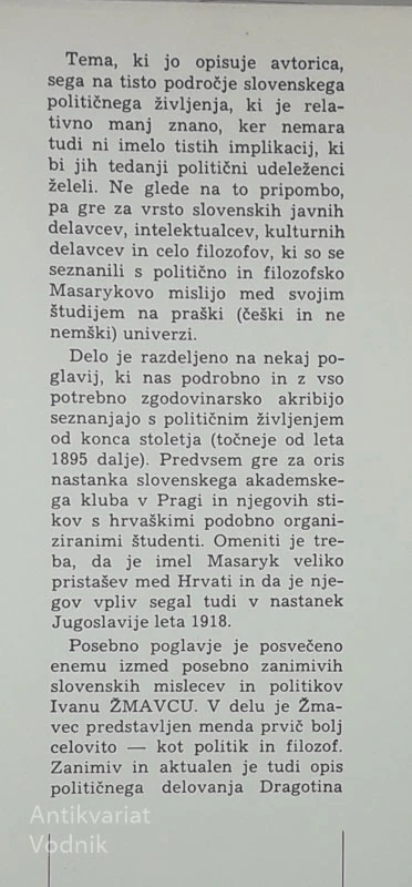MASARYK IN MASARYKOVSTO PRI SLOVENCIH, Irena Gantar Godina
