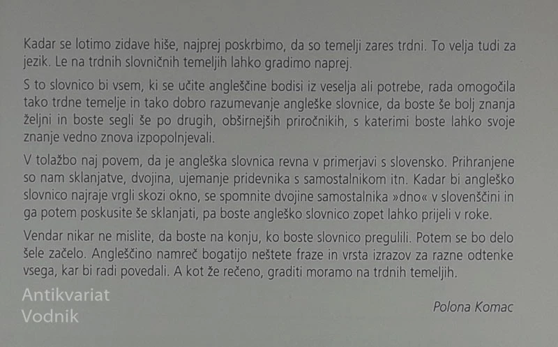 ANGLEŠKA SLOVNICA PO NAŠE, Polona Komac