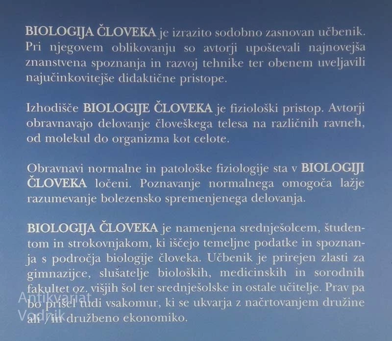 BIOLOGIJA ČLOVEKA; ANATOMIJA, FIZIOLOGIJA, ZDRAVJE, več avtorjev