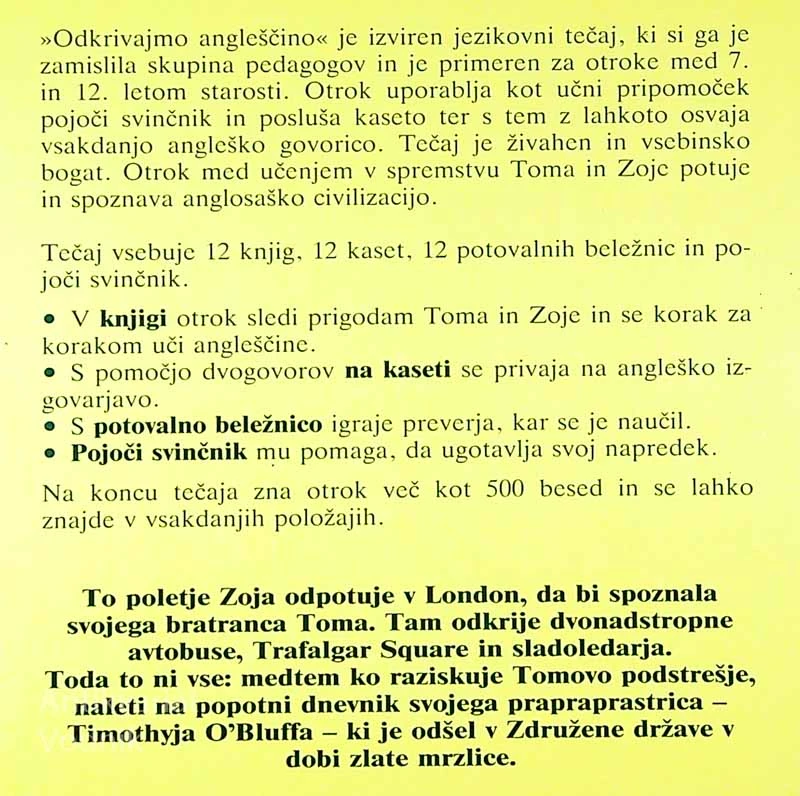 ODKRIVAJMO ANGLEŠČINO; JEZIKOVNI TEČAJ ZA OTROKE (1 – 12 knjig)