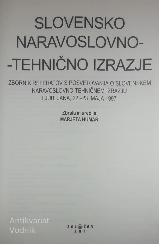 SLOVENSKO NARAVOSLOVNO-TEHNIČNO IZRAZJE